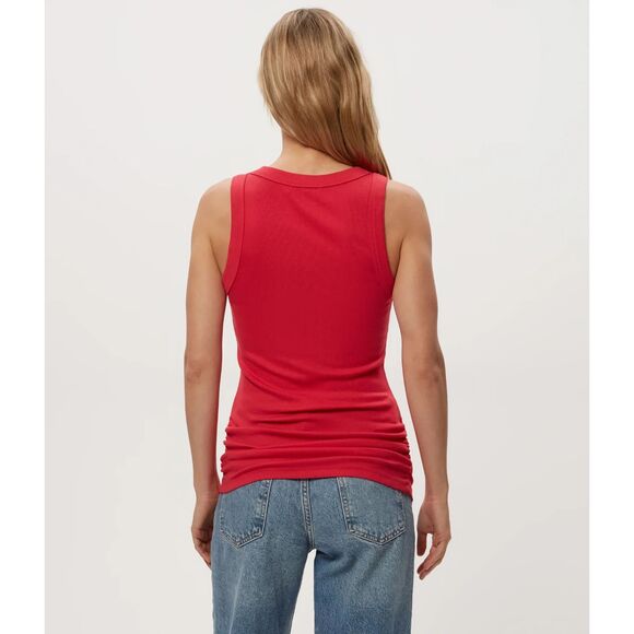 Michael Stars Halley Ribbed Tank with Ruching | Size S - Picture 2 of 6